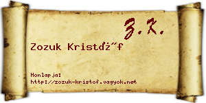 Zozuk Kristóf névjegykártya