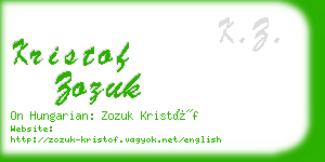 kristof zozuk business card